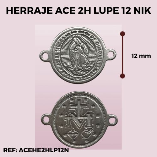 HERRAJE VIRGEN DE GUADALUPE NIKEL 12mm 2H (acero)