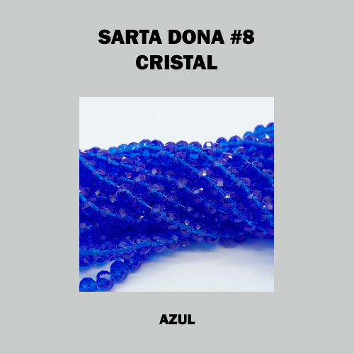 DONA MURANO 8mm AZUL OSCURO CRISTAL (SARTA)