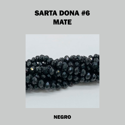DONA MURANO 6mm NEGRO CRISTAL (SARTA)
