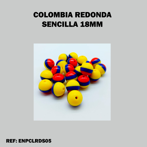 BOLA COLOMBIA 18MM SENCILLA (X 100 UND)