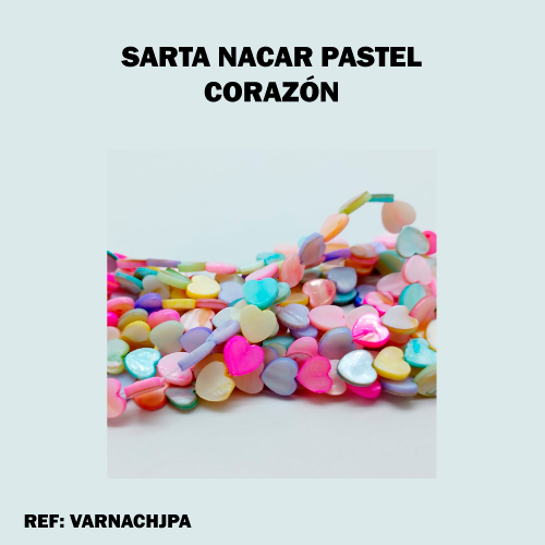 CORAZÓN PASTEL NÁCAR (sarta)