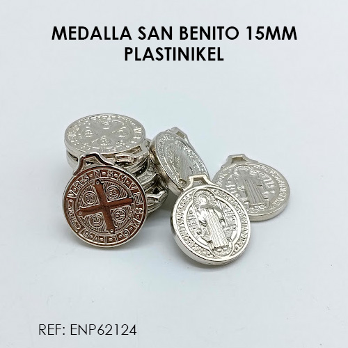 MEDALLA SAN BENITO 15MM PLASTINIKEL (500gr) - Imagen 2