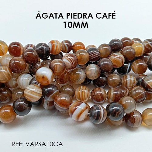 ÁGATA PIEDRA 10MM CAFÉ (SARTA) - Imagen 2