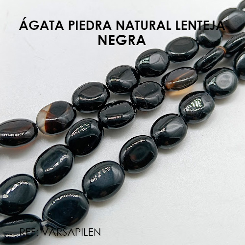 ÁGATA PIEDRA LENTEJA NEGRA (SARTA)
