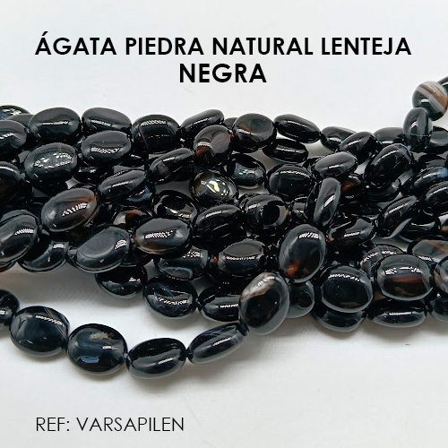 ÁGATA PIEDRA LENTEJA NEGRA (SARTA) - Imagen 2