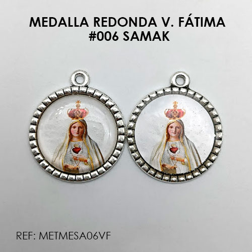 MEDALLA REDONDA VIRGEN DE FÁTIMA (SAMAK 006)