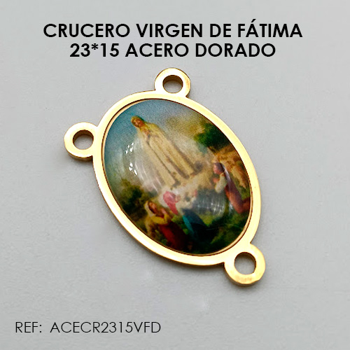 CRUCERO VIRGEN DE FÁTIMA DORADO (23*15 ACERO)