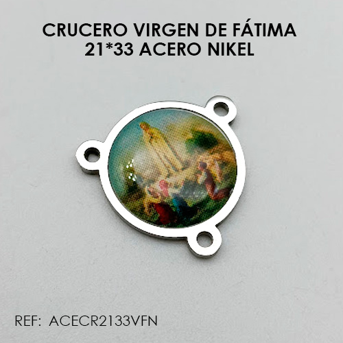 CRUCERO REDONDO VIRGEN DE FÁTIMA NIKEL (21*33 ACERO)