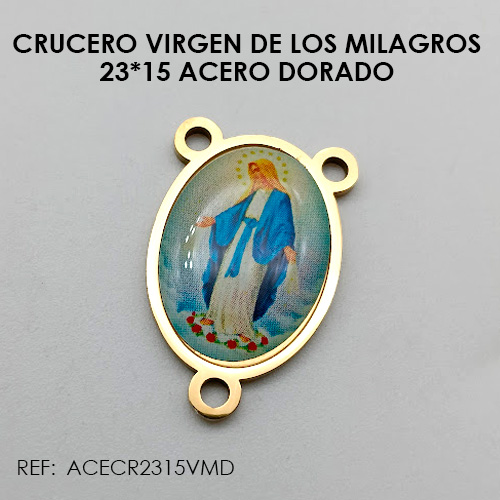 CRUCERO VIRGEN DE LOS MILAGROS DORADO (23*15 ACERO)
