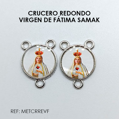 CRUCERO REDONDO VIRGEN DE FÁTIMA 12MM (SAMAK)