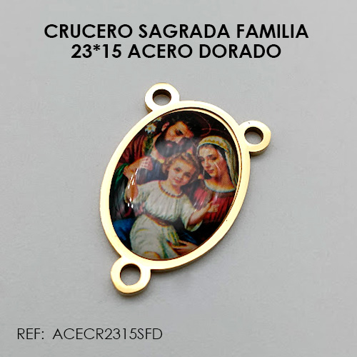 CRUCERO SAGRADA FAMILIA DORADO (23*15 ACERO)