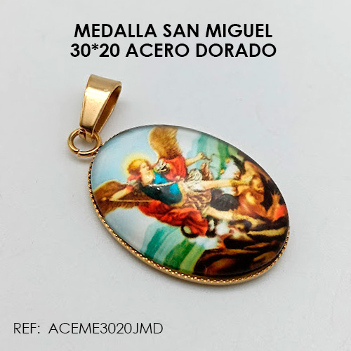 MEDALLA SAN MIGUEL DORADO (30*20 ACERO)