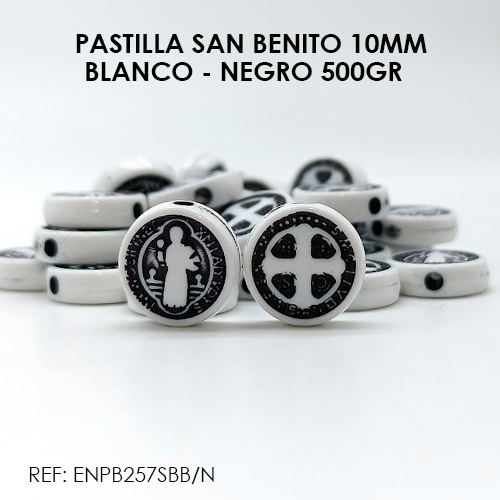 PASANTE SAN BENITO 10MM BLANCO-NEGRO (X 500GR)