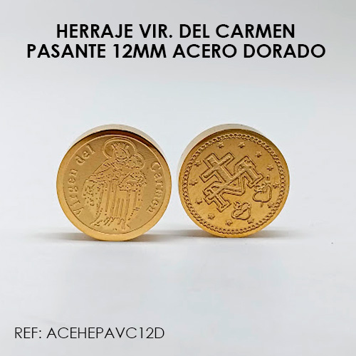 PASANTE VIRGEN DEL CARMEN DORADO 12mm (acero)
