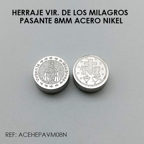 PASANTE VIRGEN DE LOS MILAGROS NIKEL 8mm (acero)