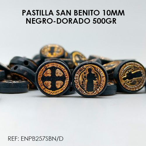 PASANTE SAN BENITO 10MM NEGRO-DORADO (X 500GR)