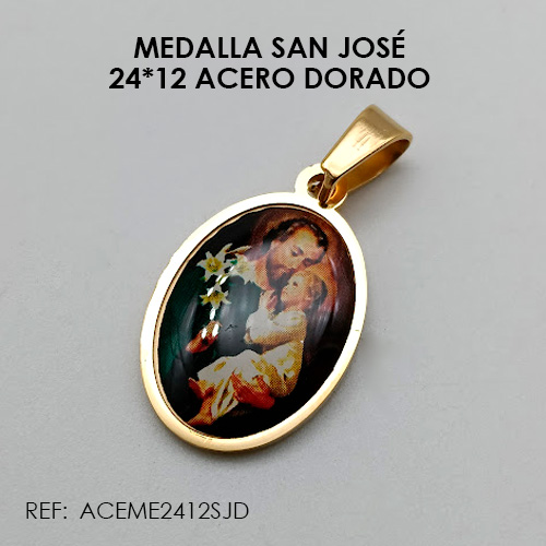 MEDALLA SAN JOSÉ DORADO (24*12 ACERO)