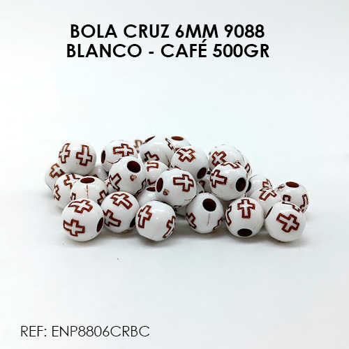 BOLA CRUZ 6MM BLANCO - CAFÉ 9088 (500GR)