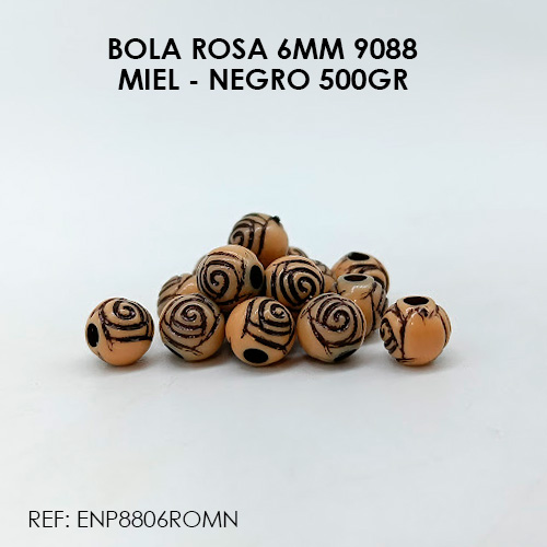 BOLA ROSA 6MM MIEL - NEGRO 9088 (500GR)