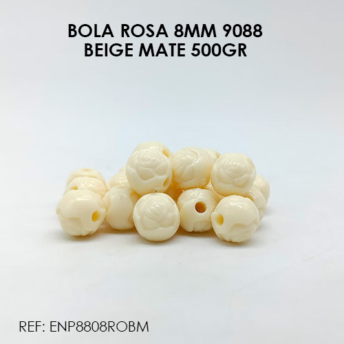 BOLA ROSA 8MM BEIGE MATE 9088 (500GR)