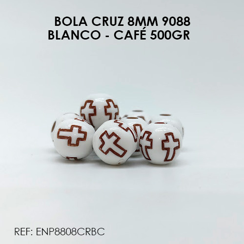 BOLA CRUZ 8MM BLANCO - CAFÉ 9088 (500GR)