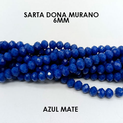 DONA MURANO 6mm AZUL MATE (SARTA)