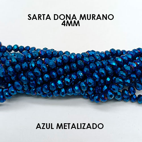 DONA MURANO 4mm AZUL METALIZADO (SARTA)