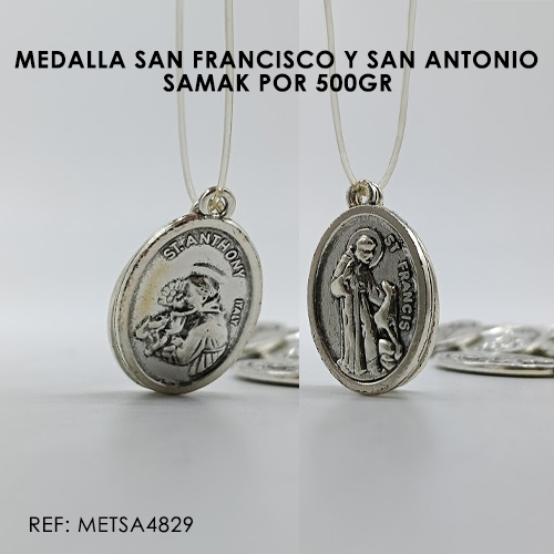 MEDALLA SAN FRANCISCO Y SAN ANTONIO x500GR (SAMAK 4829)