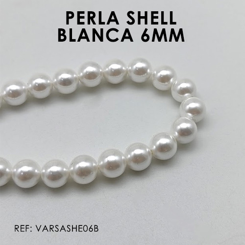 PERLA SHELL 6MM BLANCA (SARTA)