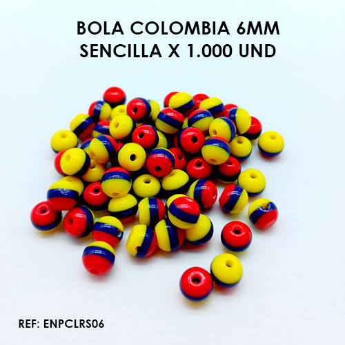 BOLA COLOMBIA 6MM SENCILLA (X 1.000 UND)