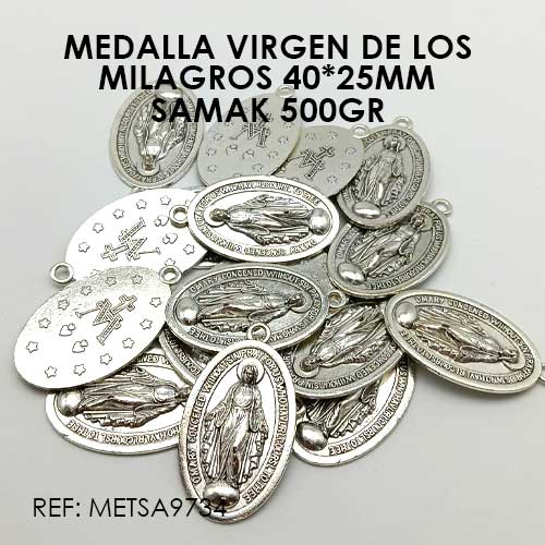 MEDALLA GRANDE VIR. DE LOS MILAGROS 40*25MM X 500gr (SAMAK 9734) - Imagen 2