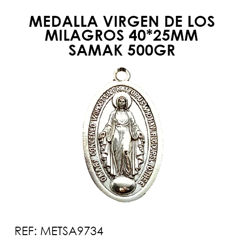 MEDALLA GRANDE VIR. DE LOS MILAGROS 40*25MM X 500gr (SAMAK 9734)